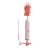 3-Piece USB Rechargeable Electric Baby Bottle Brush Set Pink