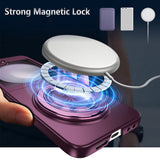 Shockproof Folding Case for Samsung Galaxy Z Flip7 with 360-Degree Ring Stand Wine Red