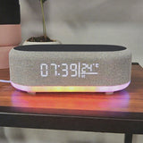 Wireless Charging Speaker Clock – Alarm Night Light & Bluetooth Audio Black