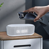 Wireless Charging Speaker Clock – Alarm Night Light & Bluetooth Audio White