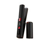 Cordless Ionic Hair Straightener Brush 2-in-1 Flat Iron for Straightening & Curling Black Red