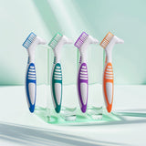4-Pack Double-Head Denture Cleaning Brushes Toothbrushes for Denture Care