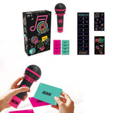 Music Party Card Game with Microphone Toy Lyric Challenge for Adults with 125 Word Cards Fun Game Night Entertainment