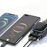96W Retractable Car Charger – Dual Cables with LED Display