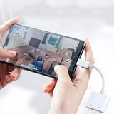 2-in-1 Lightning to 3.5mm Headphone Jack and Charger Adapter – For Apple Devices