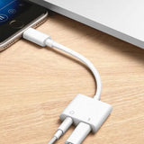 2-in-1 Lightning to 3.5mm Headphone Jack and Charger Adapter – For Apple Devices