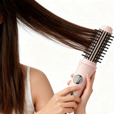 Cordless 2-in-1 Hair Styling Brush Straightener & Curler for Travel
