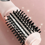 Cordless 2-in-1 Hair Styling Brush Straightener & Curler for Travel