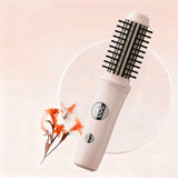 Cordless 2-in-1 Hair Styling Brush Straightener & Curler for Travel