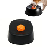 Dog Liquid Lick Bowl Slow Feeder with Rolling Ball for Wet Food and Liquid Black