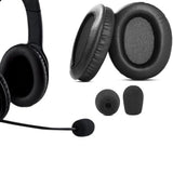 Pair of Replacement PU Ear Pads Compatible with Microsoft LifeChat LX-3000 Headphone Ear Cushions with Microphone Foam Covers