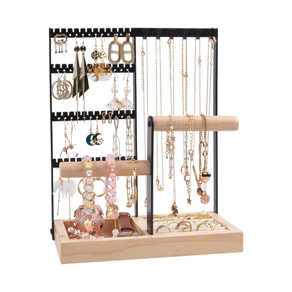 Wooden Jewelry Holder Rack Jewelry Display Stand Ring Bracelet Holder Organize