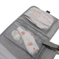 Portable Diaper Changing Pad with Shoulder Strap Water-resistant Diaper Changing Bag Grey