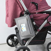 Portable Diaper Changing Pad with Shoulder Strap Water-resistant Diaper Changing Bag Grey