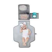 Portable Diaper Changing Pad with Shoulder Strap Water-resistant Diaper Changing Bag Grey