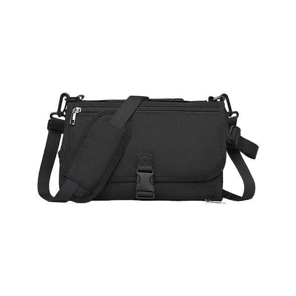 Portable Diaper Changing Pad with Shoulder Strap Water-resistant Diaper Changing Bag Black