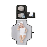 Portable Diaper Changing Pad with Shoulder Strap Water-resistant Diaper Changing Bag Black