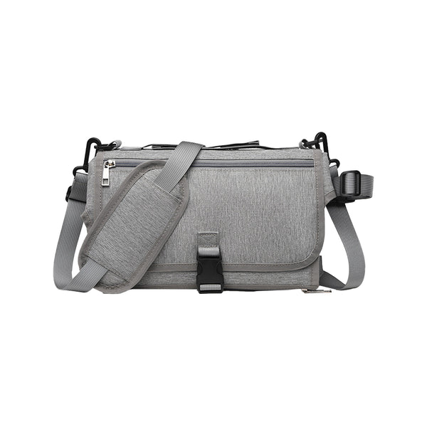 Portable Diaper Changing Pad with Shoulder Strap Water-resistant Diaper Changing Bag Grey