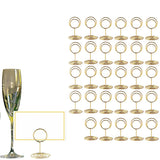30Pcs Set Table Number Holders Place Card Name Menu Clips Table Sign Holders for Wedding Party Gold