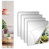 4Pcs Acrylic Mirror Wall Stickers 30x30cm Self-Adhesive Decorative Mirrors for Bedroom Living Room