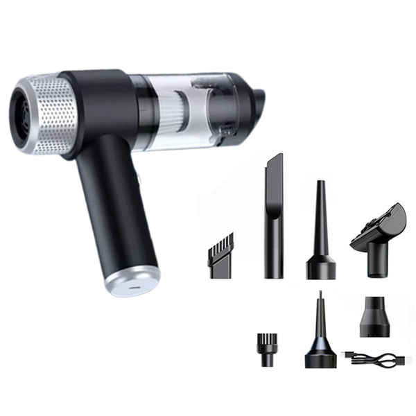 4-in-1 Cordless Vacuum Cleaner Handheld Dust Blower Home and Car Mini Air Duster Black