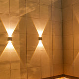 2Pcs Solar Wall Lights Outdoor Up and Down Sconce Lights for Garden Patio Garage Porch Warm