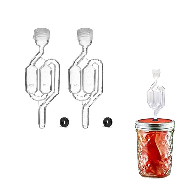2Pcs Fermenter Airlock  Bubble Air Lock with Grommet for Home Brew Wine Beer
