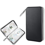CD Zipper Storage Case for 80 Discs Protective Pages Box with Carrying Handle Black