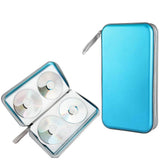 CD Zipper Storage Case for 80 Discs Protective Pages Box with Carrying Handle Blue