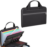 Fire Resistant Accordion File Organizer with Handle  A4 Files Transparent Expanding Folder with Multi-Pockets