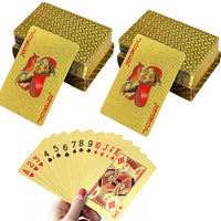 2 Pack Waterproof Playing Cards Set Plastic Deck of Cards Poker Game Set for  Party Camping Travel On-the-Go Gold