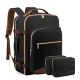 4Pcs Set Travel Luggage Bags 40L Backpack fits 17" Laptop with 3 Packing Cubes Black