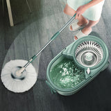 Mop and Bucket Set with Wringer with 6 Replacement Microfiber Heads for Floor Cleaning