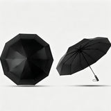 Automatic Umbrella Auto Open Close Compact Folding Anti Rain Windproof Black