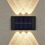6 LED Solar Wall Light – Waterproof Outdoor Fence Light with Convex Lens Warm Light