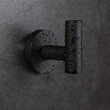 2Pcs Set Bathroom Towel Hook Wall Mounted Robes Holder Stainless Steel Clothing Hanger Black
