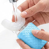Electric 6 Modes Whole U Shaped Whole Mouth Brush Toothbrush for Adults Blue