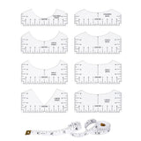 9Pcs Tshirt-Ruler Guide to Center Vinyl Transparent V-Neck Round Ruler for Heat Press Printing