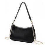 Shoulder Bag with Chain and Strap Design – Underarm Purse Handbag for Women Black