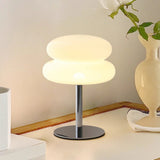 Dimmable Egg Tart Bedside Lamp Mid Century Modern Nightstand Light White