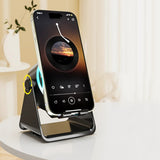 4 in 1 Wireless Induction Speaker Bluetooth Speaker with 360 Adjustable Phone Holder - Black