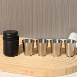 4PCS 30ml Stainless Steel Shot Cup Set with PU Carry Pouch for Travel