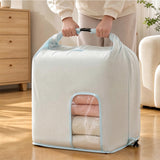 2 Piece Hand Compression Quilt Storage Bags with Valve and Clear Window Sky Blue