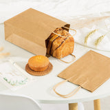 100 PCS Brown Kraft Paper Gift Shopping Bags with Handles for DIY