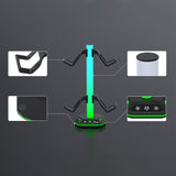 2-Tier Game Controller Holder Headset Stand with RGB Light Modes for PS5 Consoles