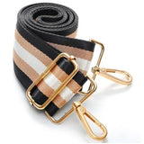 2PCS Adjustable Canvas Bag Strap with Metal Buckle for Crossbody Bags Black