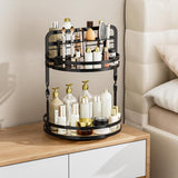 2-Tier Rotating Makeup Organizer Perfume Organizer for Dresser Bathroom Organizers Black