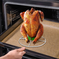 Beer Can Chicken Holder Stainless Steel Stand with Handle for Grill & Smoker Style 1