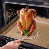 Beer Can Chicken Holder Stainless Steel Stand with Handle for Grill & Smoker Style 1