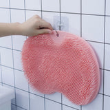 2PCS Silicone Foot Back Body Scrubber Bath Shower Exfoliating Brush Pad Cleaning Mat